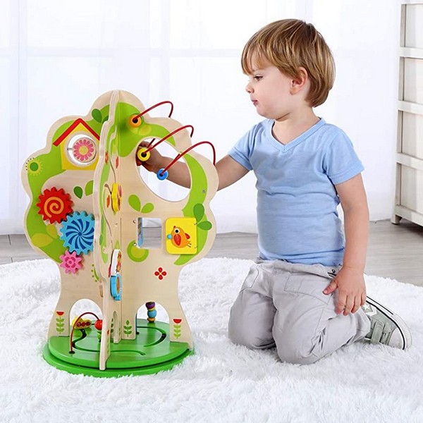 Продукт Tooky Toy - Дървено въртящо се дърво с активности - 0 - BG Hlapeta